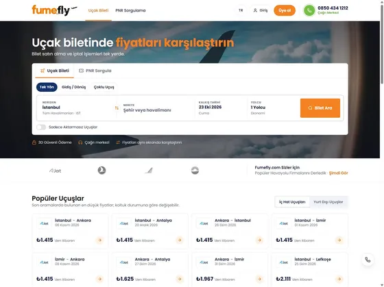 Fumefly.com sitesinin ana sayfası