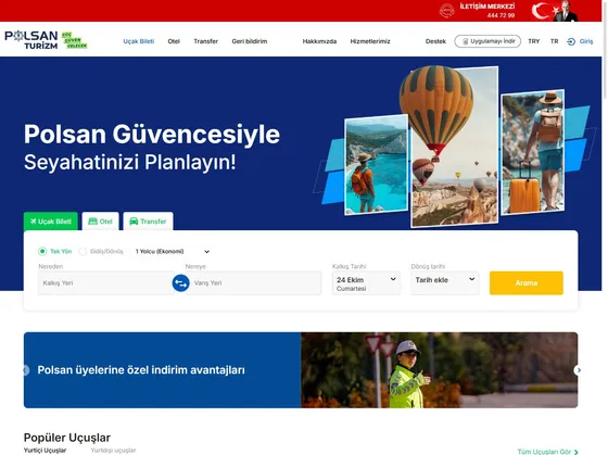 Polsanturizm.com sitesinin ana sayfası