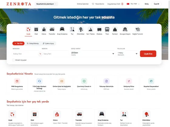 Zenrota.com sitesinin ana sayfası
